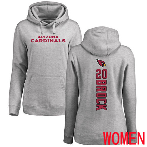Arizona Cardinals Ash Women Tramaine Brock Backer NFL Football #20 Pullover Hoodie Sweatshirts->nfl t-shirts->Sports Accessory